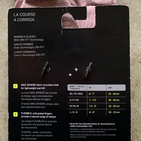 NWT Nike Sphere Dri-Fit Touch Screen Capability Lightweight Running Gloves XS - Picture 3 of 4
